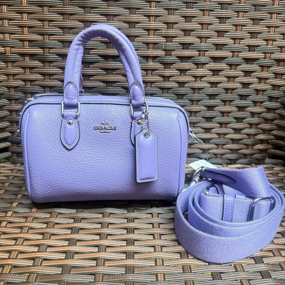 Coach Mini Rowan Women's Crossbody Sliver/Light Violet CR247 - Picture 1 of 8